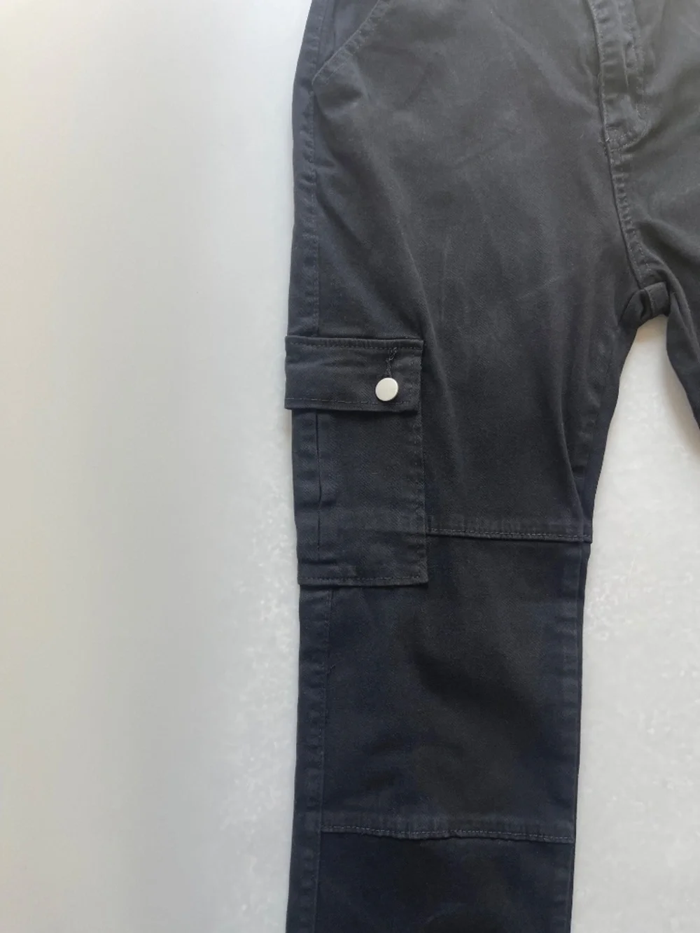 Black Cargo Jeans Womens Size M Stretch Utility Pocket Pants